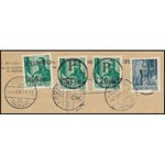 Abony 1945 Levelezőlap Szolnokról Abonyba 6f bélyegzés nélküli bélyeggel...