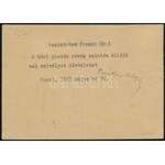 Kárpát-Ukrajna 1945 Felülnyomott 18f díjjegyes levelezőlap 2 x 60f kiegészítéssel Husztról Békéscsabára ...
