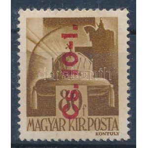 1946 Betűs Cs.10-I./80f fordított felülnyomással (36.000) / Mi 861 with inverted overprint