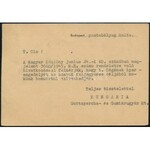 1945 (2. díjszabás) Nyomtatvány Kisegítő 30f/30f + 10f/4f bélyeggel, utóbbi fordított felülnyomással...