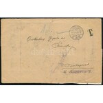 1945 (3. díjszabás) Helyi levél Barnaportó 30 x 36f + Kisegítő portó 2 x 10f/2f bortóval ÉRVÉNYTELEN visszaküldve ...