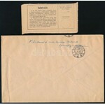 1945 (3. díjszabás) Budapest helyi ajánlott expressz levél 56P bérmentesítéssel, Vértanúk és Kisegítő bélyegekkel...