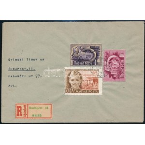 1950 Gyermek 60f tévnyomat 1951-es helyi ajánlott levélen, érkezési bélyegzéssel (600.000) ...