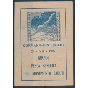 1927 Cormano-Brusuglio olasz emlékív az 1925 évi Sport 400K bélyeg képével / souvenir sheet