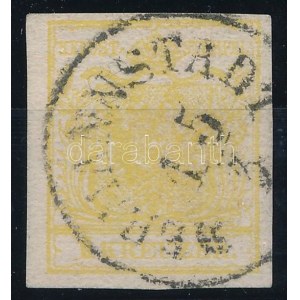 1850 1kr MP III citromsárga / yellow HERMANNSTADT Certificate: Strakosch
