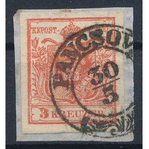 1850 3kr HP Ia sötétpiros / dark red PANCSOV(A) Certificate: Babor