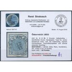 1850 9kr HP IIc világos szürkéskék, szép darab / light greyish blue, nice piece SZATHMÁR Signed: Ferchenbauer...