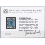 1850 9kr HP IIc sötétkék, kiemelt középrésszel, 0,07 mm-es papírvastagság / dark blue, with highlighted middle part, 0...