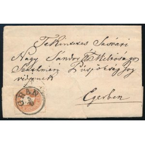 1862 10kr levélen / on cover GRAN - Eger
