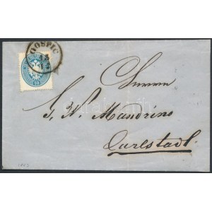 1863 10kr levélen / on cover GOSPIC - Carlstadt