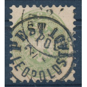 1864 3kr zöld / green PEST / LEOPOLDSTADT