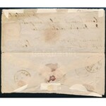 ~1864 15kr levélen / on cover BARTFELD - KASCHAU - PESTH kiállítási célból szétnyitva ...