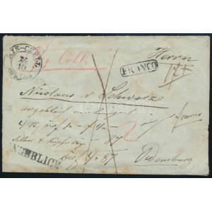 1865 Pénzeslevél készpénz bérmentesítéssel / Insured cover with cash franking FRANCO + KIS-CZELL + (A)NGEBLICH...