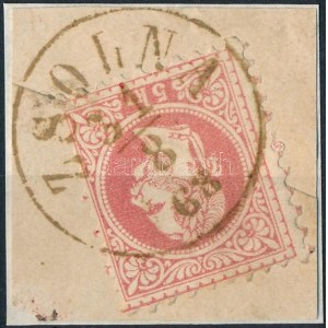 1867 5kr kivágáson / on cutting, barna / brown ZSOLNA