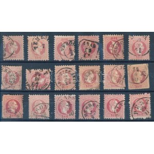 1867 18 db bélyeg, közte olvasható bélyegzések / 18 stamps, include in readable cancellations