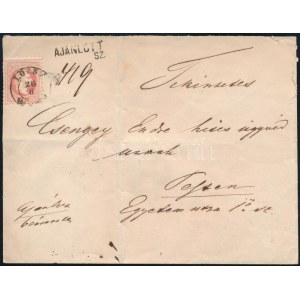 ~1867 3 x 5kr ajánlott levélen / on registered cover LŐCSE - Pest