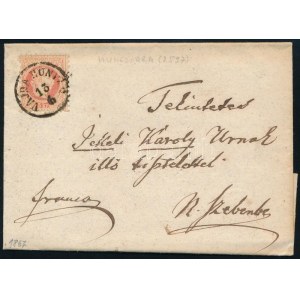 1867 5kr levélen / on cover VAJDA HUNYAD