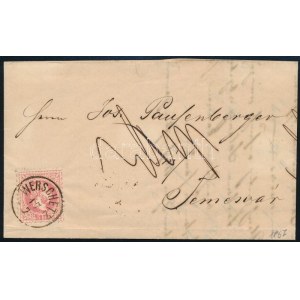 1867 5kr levélen / on cover WERSCHETZ
