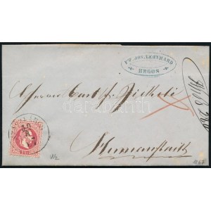 1867 5kr nagy vízjellel levélen / with large watermark on cover SZÁSZVÁROS - Hermanstadt