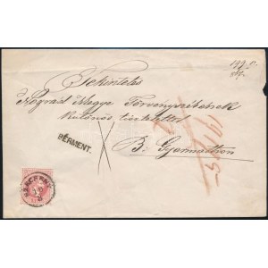 1867 5kr levélen / Mi 37 on cover SZÉCSÉNY + BÉRMENT. - BALASSA GYARMATH