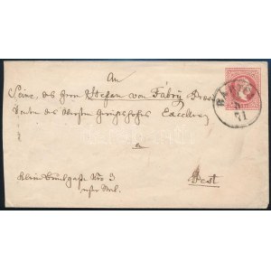 1871 5kr díjjegyes levél / PS-cover BÁRTFA - Pest