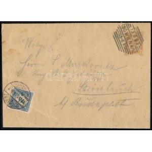 1893 Hírlapilleték bélyeg osztrák 2kr újságcímszalagon / Newspaper duty stamp on Austrian wrapper BUDAPEST...