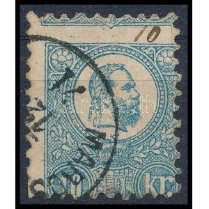 1871 Kőnyomat 10kr látványosan képbe fogazva / Mi 4 shifted perforation