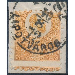 1871 2kr látványosan elfogazott bélyeg / with shifted perforation