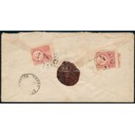1871 Ajánlott 5kr díjjegyes levél 2 x 5kr díjkiegészítéssel / Registered PS-cover with 2 x Mi 10 additional franking ...