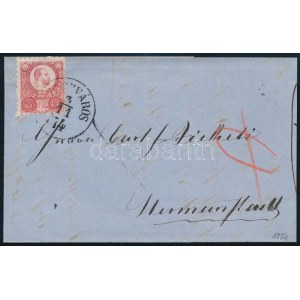 1874 Réznyomat 5kr levélen / on cover (SZÁSZ)VÁROS - Hermanstadt