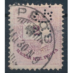 1881 Színesszámú 2kr S.G.S. céglyukasztással / perfin (Lente 500 p)