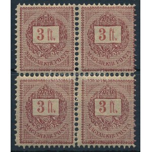 1888 3Ft négyestömb (40.000++) / Mi 40 block of 4