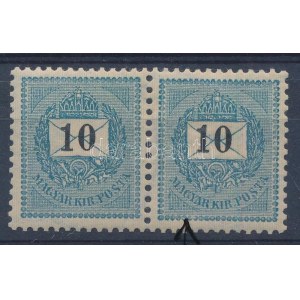 1889 10kr pár lemezhibával / plate flaw