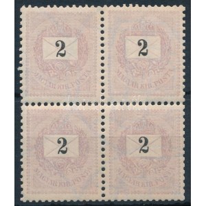 1898 2kr négyestömb (14.400) / Mi 42X block of 4