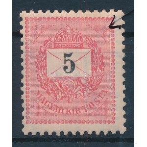 1898 5kr kitörés / with plate flaw