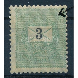 1899 3kr lemezhibával / plate flaw (gumihiba / gum disturbance)