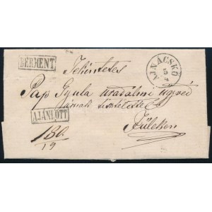 1875 Ajánlott levél / Registered cover AJNÁCSKÖ + BÉRMENT + AJÁNLOTT - FŰLEK