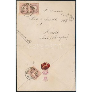 1877 3 x 5kr ajánlott levélen (korai levél, koronás borítékkal) / 3 x 5kr on registered cover BUDAPEST-VÁR / DÉLELŐTT...