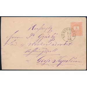 1883 5kr díjjegyes levél / PS-cover NÉMET-PRÓNA