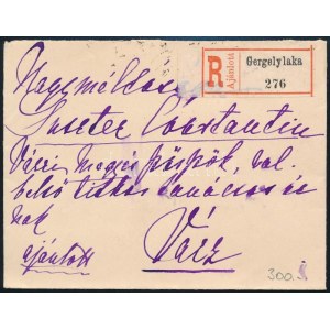 1885 Ajánlott levél 3 x 5kr bérmentesítéssel / Registered cover with 3 x 5kr franking GERGELYLAKA ...