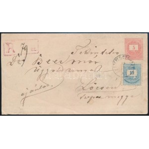 1886 Ajánlott 5kr díjjegyes levél 10kr díjkiegészítéssel / Registered PS-cover with 10kr addional franking SZEPES...