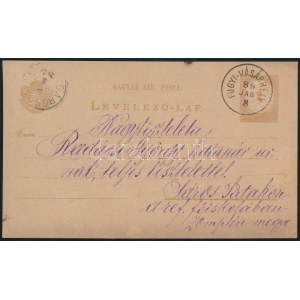 1889 2kr díjjegyes levelezőlap / PS-card FUGYI-VÁSÁRHELY