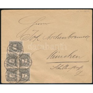 1894 5 x 1kr levélen Münchenbe / 5 x 1kr on cover to München