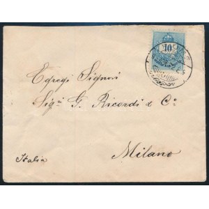 1895 10kr levélen Olaszországba FIUME / 10kr on cover to Italy