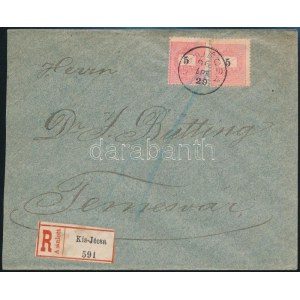 1896 Ajánlott levél 3 x 5kr bérmentesítéssel / Registered cover with 3 x 5kr franking KIS-JÉCSA - TEMESVÁR...