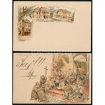 1896 6 db millenniumi díjjegyes levelezőlap, közte egy db 5kr, és 2 db lap kiállítási bélyegzésekkel ...