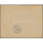 1897 3 x Színesszámú 2kr ajánlott levélen, majd megportózva 8 krajcárral / 3 x 2kr on registered cover...