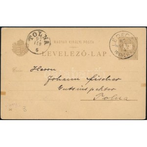 1897 2kr díjjegyes millenniumi levelezőlap / Millenium of Hungary 2kr PS-card LÉDECZ / TRENCSÉN VM. - TOLNA...