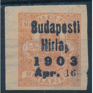 1900 Hírlapbélyeg Budapesti Hírlap előérvénytelenítéssel / Precancelled Newspaper stamp