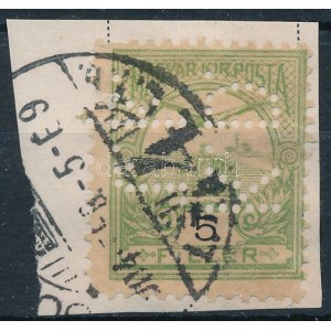 1913 Turul 5f K.D.J.k. céglyukasztással / with perfin (Lente 150 p)